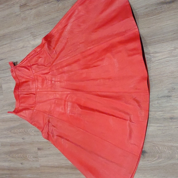 ciaosport Dresses & Skirts - Red Leather Skirt Size 6